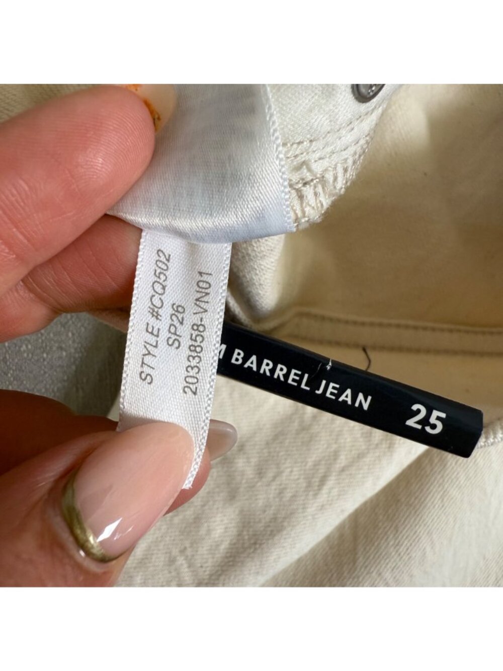J.Crew Slim Barrel Jeans In Off-White Size 25 High-Rise Stretch Cotton Blend - Picture 11 of 13